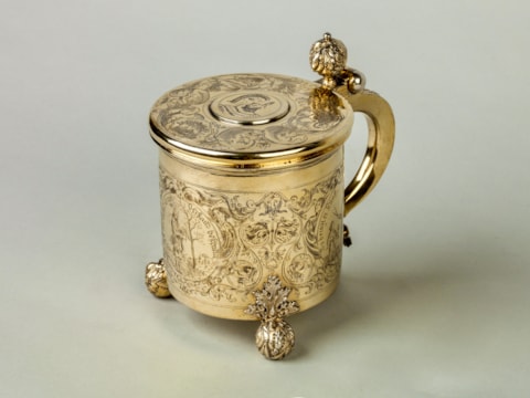 Russian silver-gilt and engraved Tankard