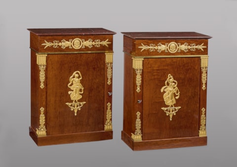 Pair of ‚Meuble d ́Appui‘ with gilded bronze