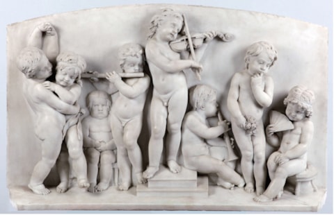 White carrara-marble Relief