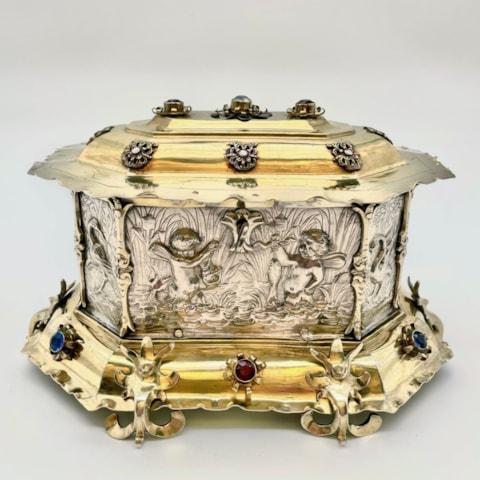 A German parcel-gilt silver Casket